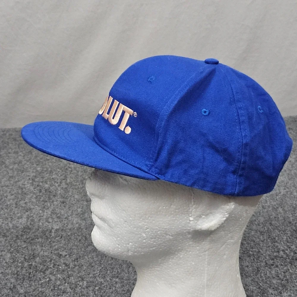 Y2K Absolut Vodka Snapback Hat Blue Logo Promo Cap Streetwear Barware Dadhat